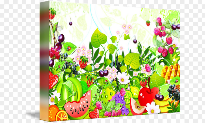 Design Floral Canvas Print Fruit Garden PNG