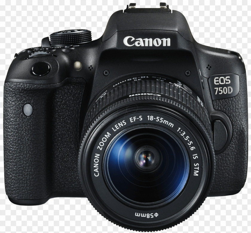 Camera Canon EOS 750D Digital SLR EF-S 18–55mm Lens PNG