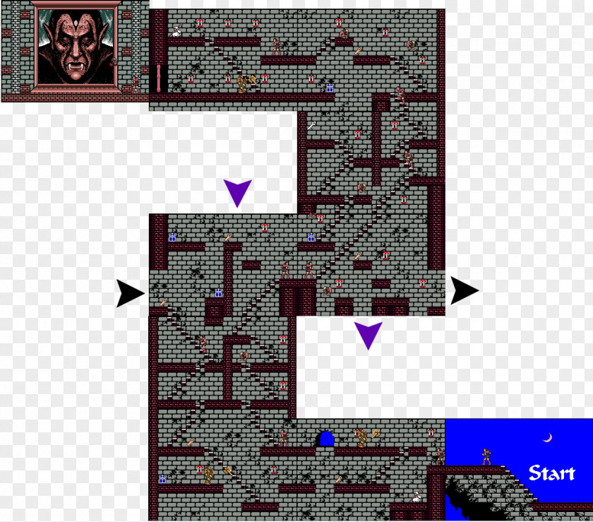 Frankenstein Castle Vampire Killer Game MSX Puzzle Pattern PNG