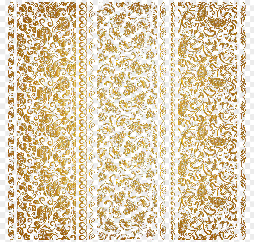 Golden Pattern Design Drawing PNG