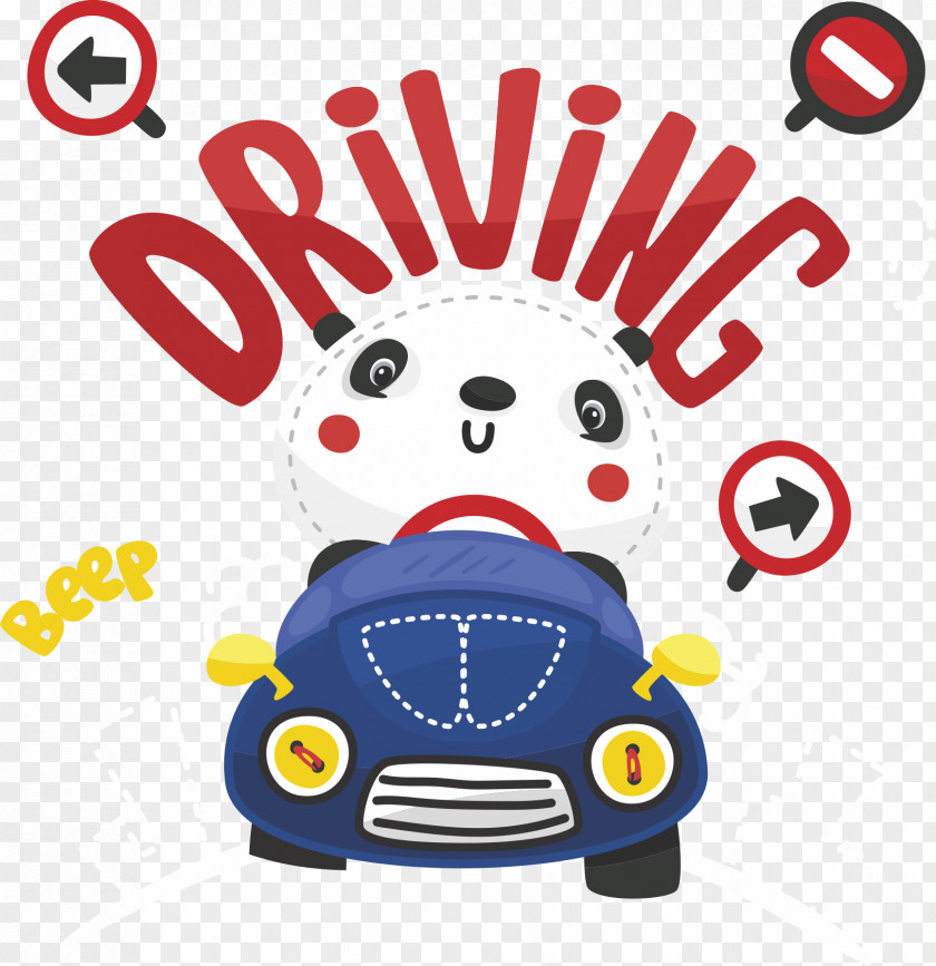 Driving Panda Giant Car JD.com PNG