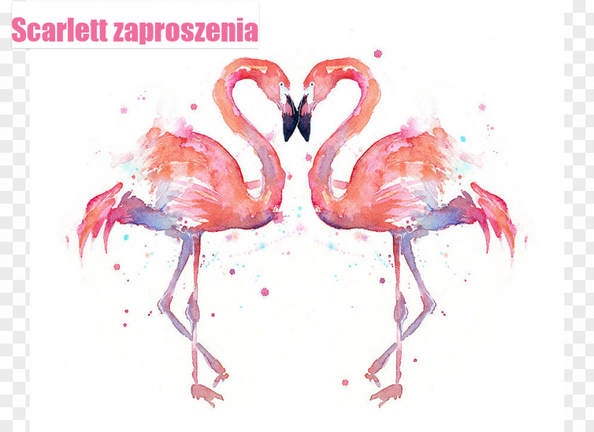 Flamingo Watercolor Painting Canvas Print Art PNG