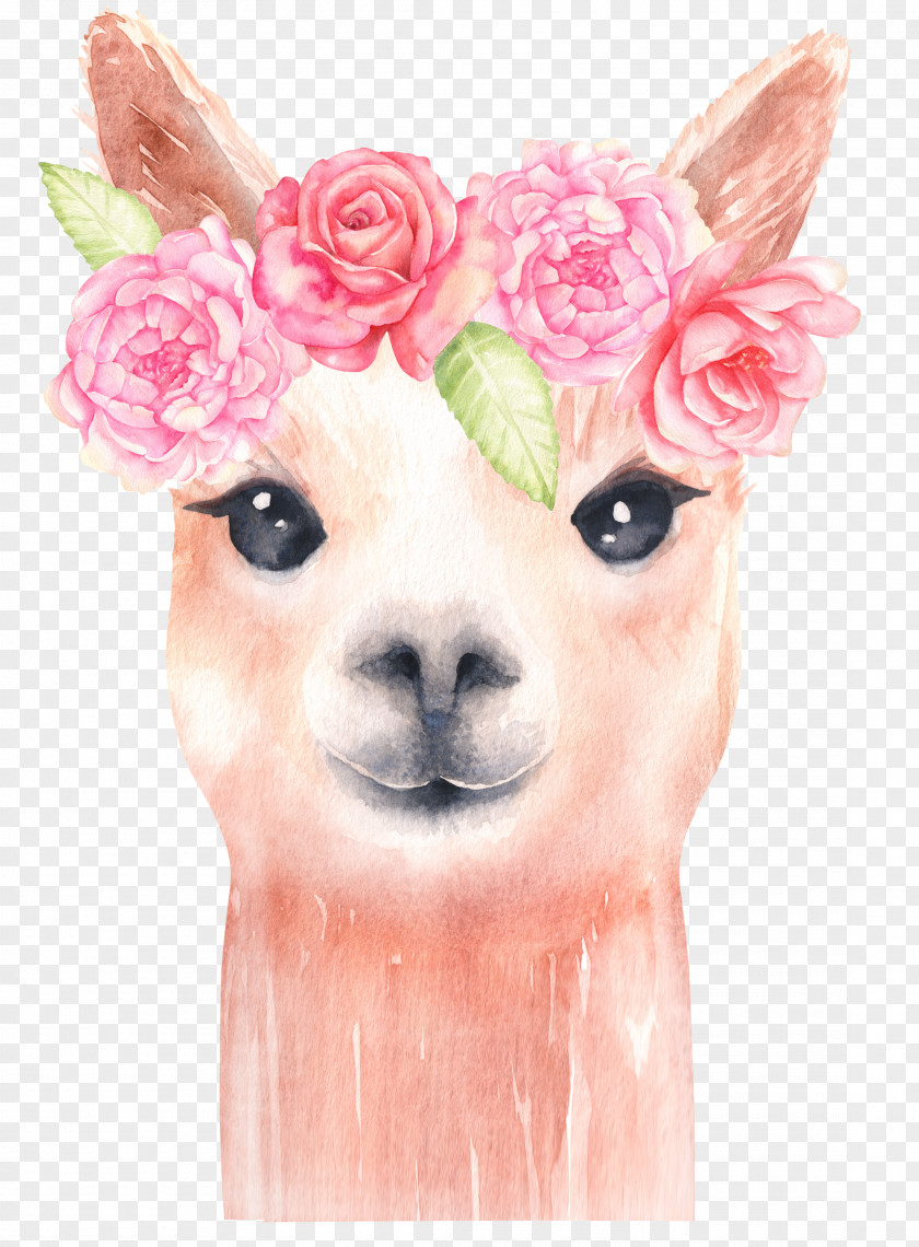Lizardman Watercolor Llama Alpaca Painting Clip Art Image PNG