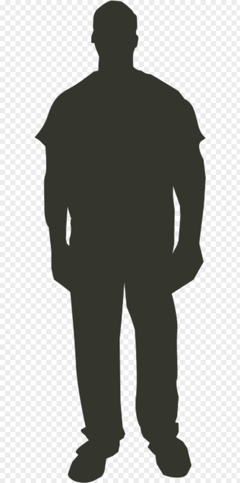 Man Standing Silhouette Person Outline Clip Art PNG