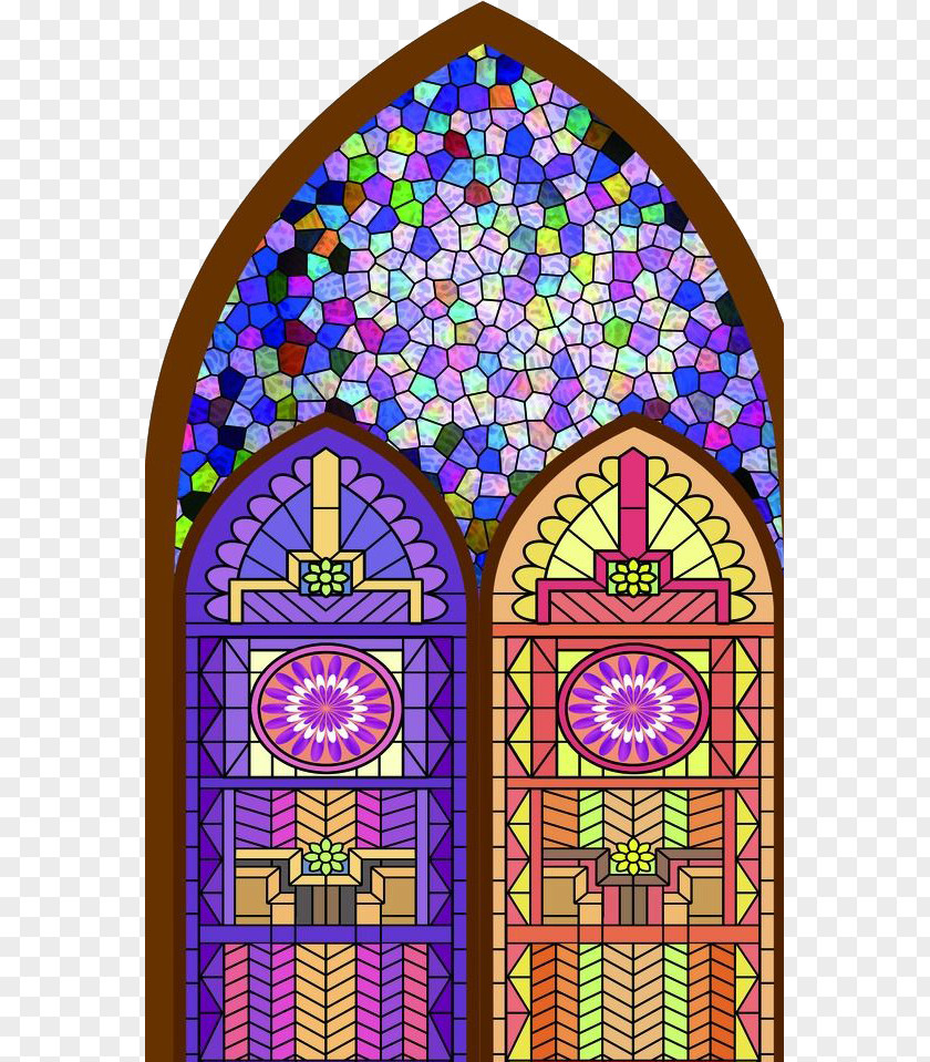 Church Glass Pattern Painted Material Stained PNG