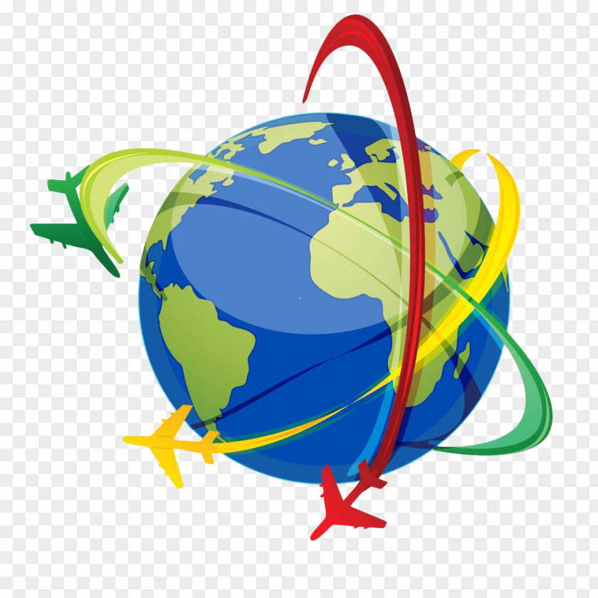 Earth Flying Around The Line Airplane Clip Art PNG