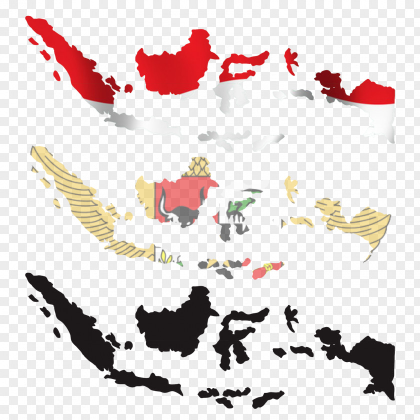Vektor Flag Of Indonesia Blank Map PNG