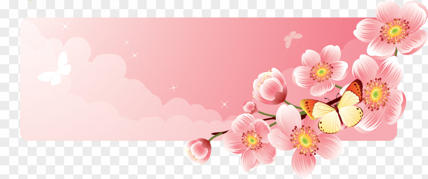 Flower Banner Clip Art PNG
