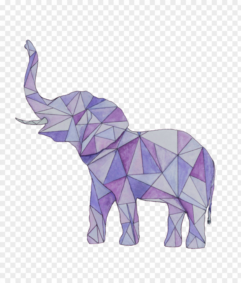 Watercolor Animals Elephant Geometry Tattoo Shape Line PNG
