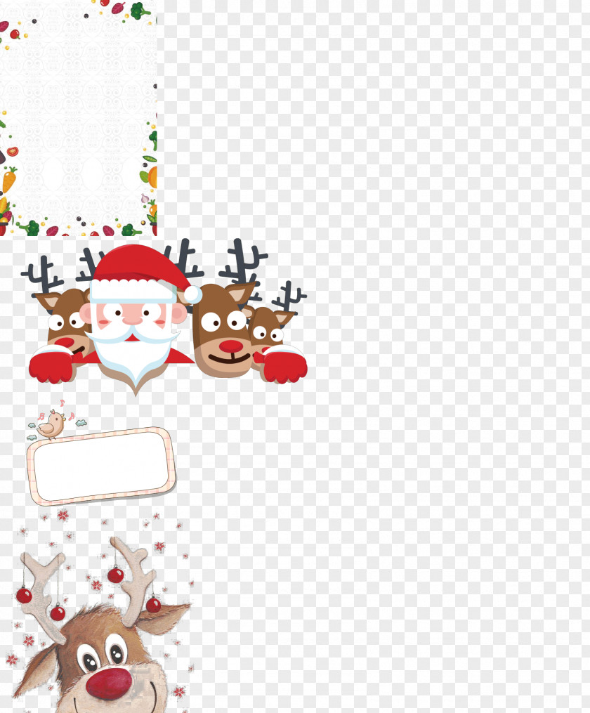 Green Christmas Background Santa Claus Reindeer Vector Graphics Day Illustration PNG