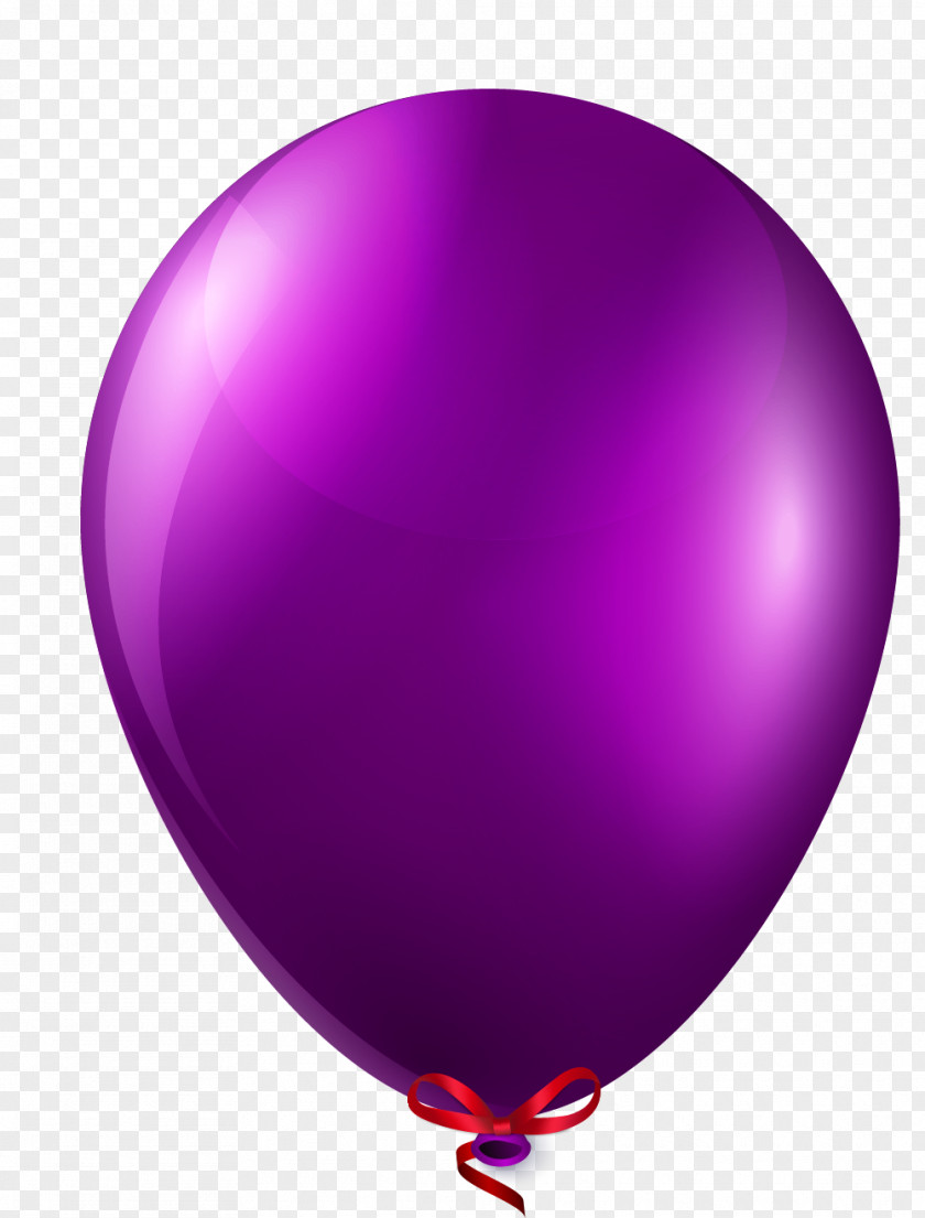 Hand Painted Purple Balloon Blue PNG