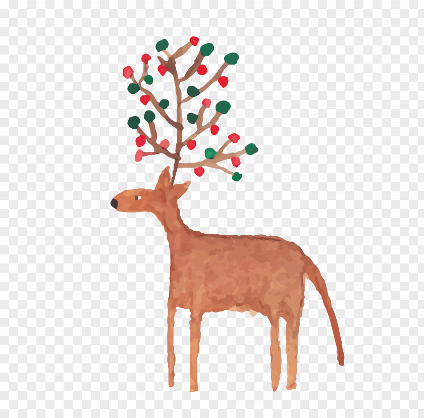 Orange Deer Christmas PNG