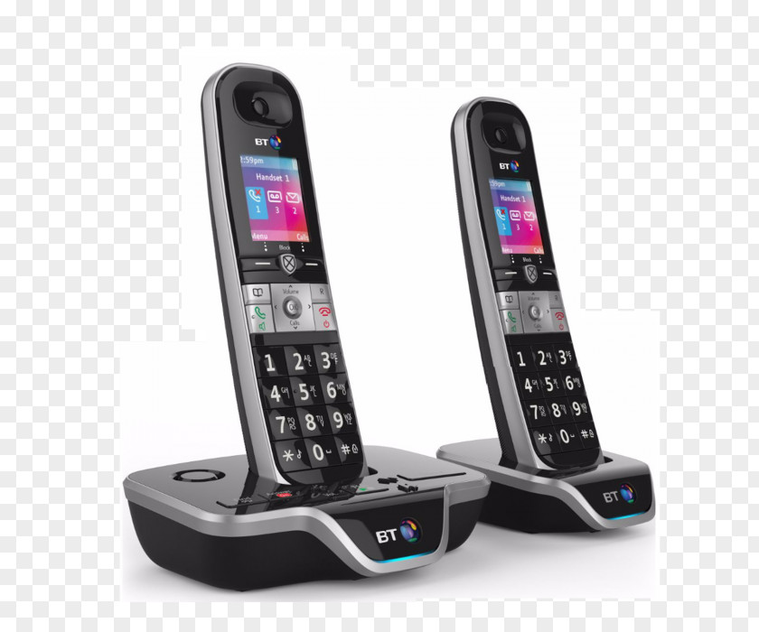 Cordless Telephone BT 8600 Home Phone With Quad Handset Pack Answering System Call Blocker 083160 BT8600 PNG