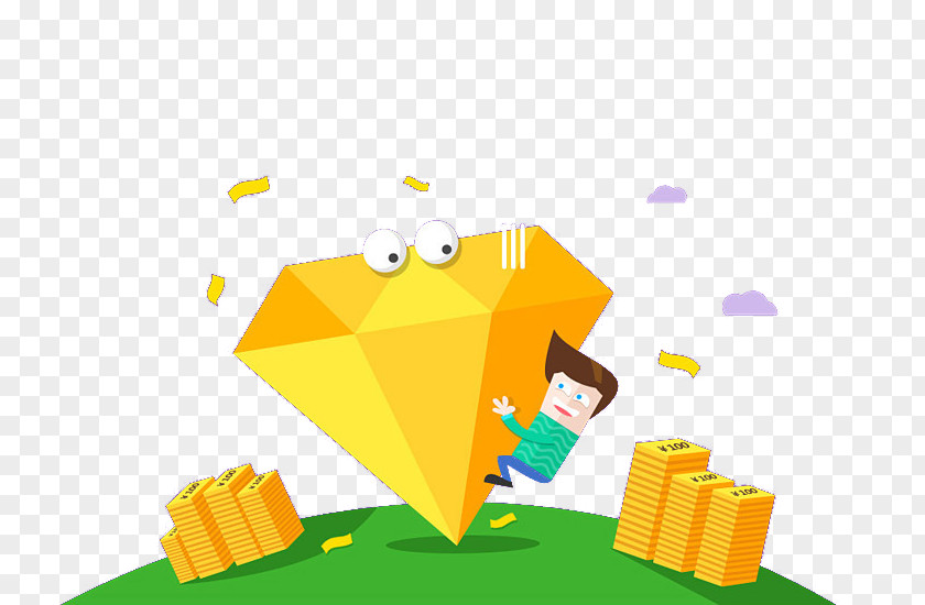 Diamond Money Cartoon Download Poster PNG