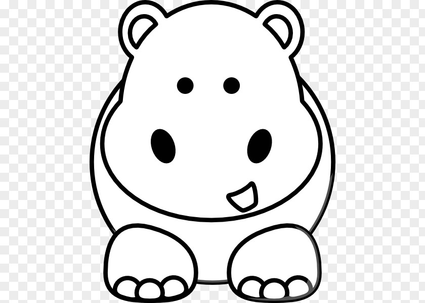 Hippos Cartoon Black And White Drawing Animal Clip Art PNG