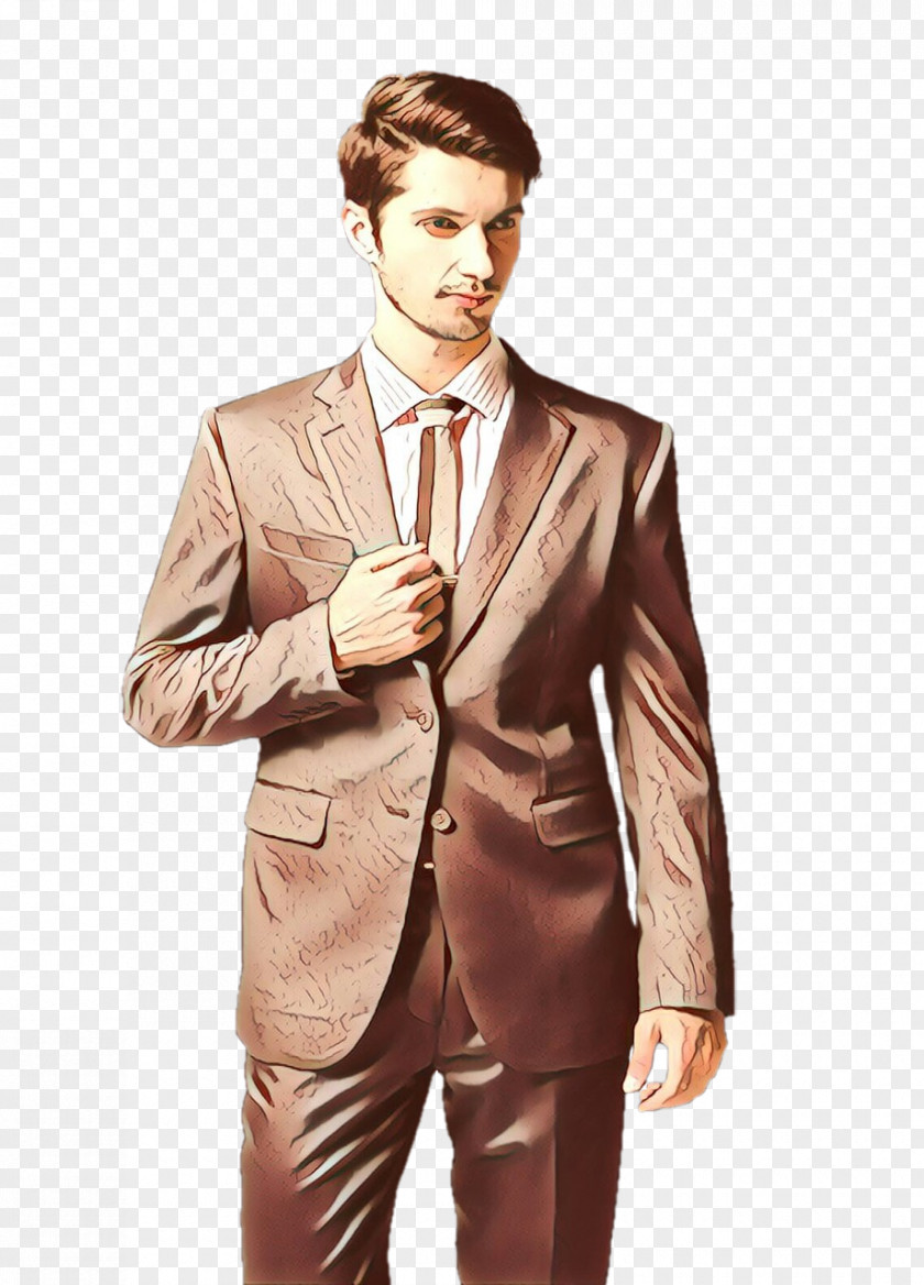 Beige Brown Suit Clothing Formal Wear Outerwear Gentleman PNG