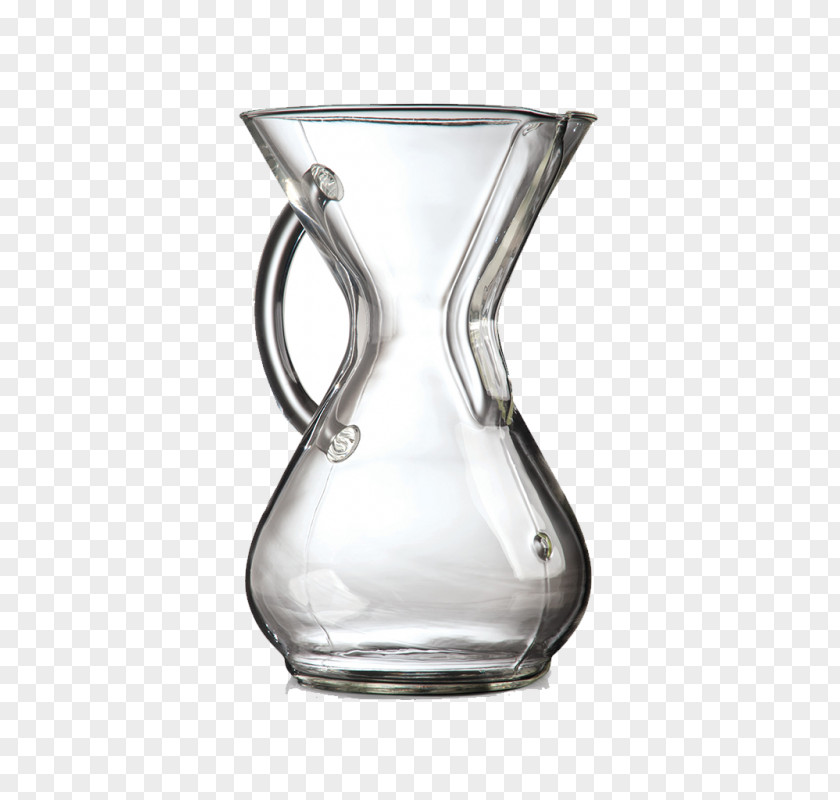 Coffee Moka Pot Chemex Coffeemaker AeroPress Six Cup Glass Handle PNG