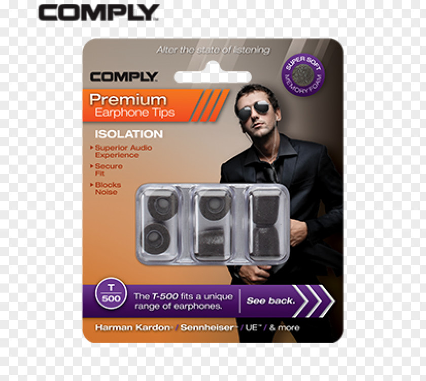 Comply™ FoamHeadphones Headphones Earphone Audio Écouteur Hearing Components, Inc. PNG