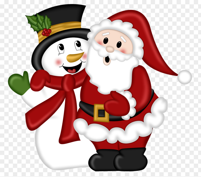 Santa Claus And Snowman Reindeer Christmas Clip Art PNG