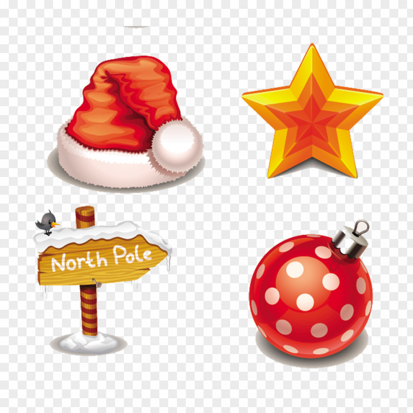 Christmas Gift Hat Element Santa Claus Icon PNG