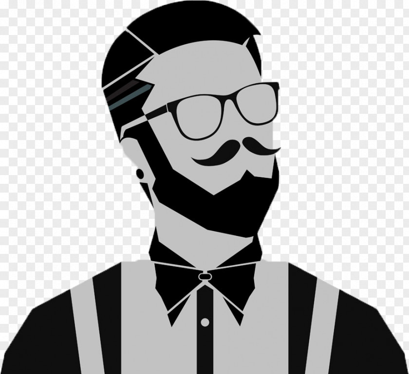 Hand-painted Man Hipster Silhouette Fashion PNG