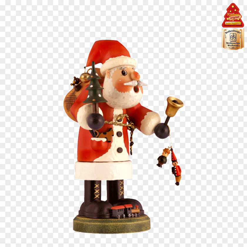 Handpainted Santa Claus Christmas Ornament Käthe Wohlfahrt Räuchermann PNG