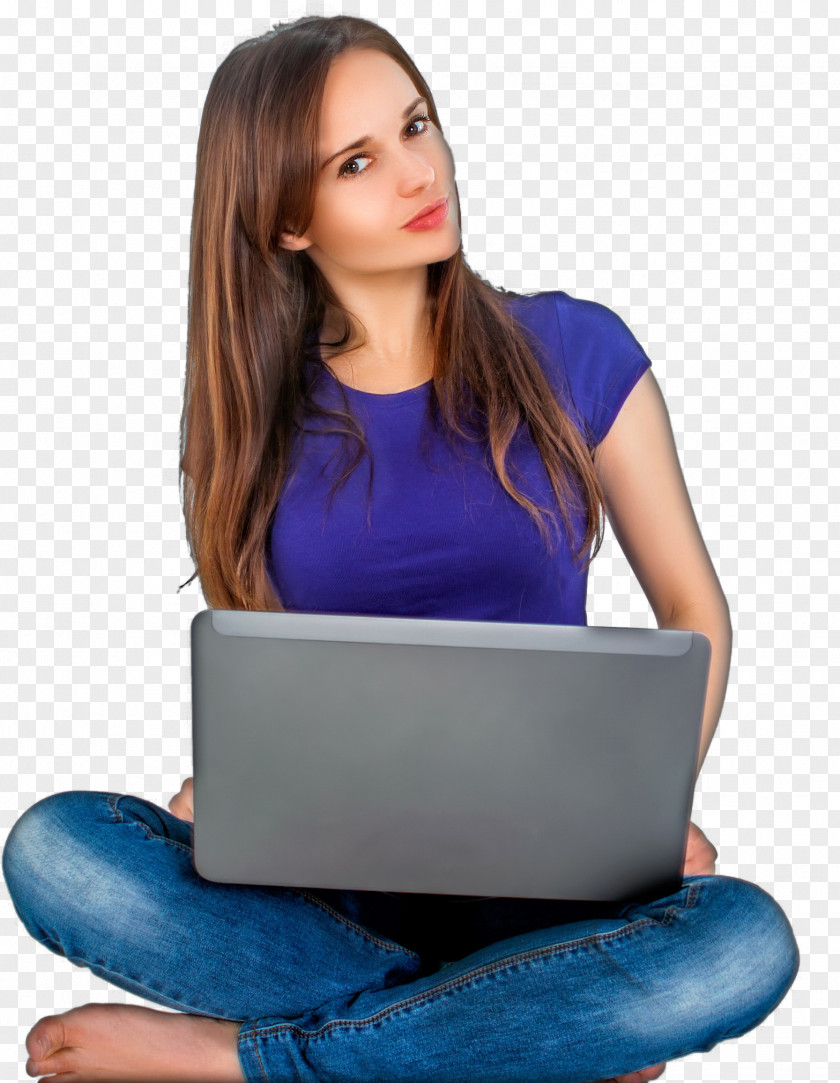 Holding Laptop Dell Woman Computer PNG