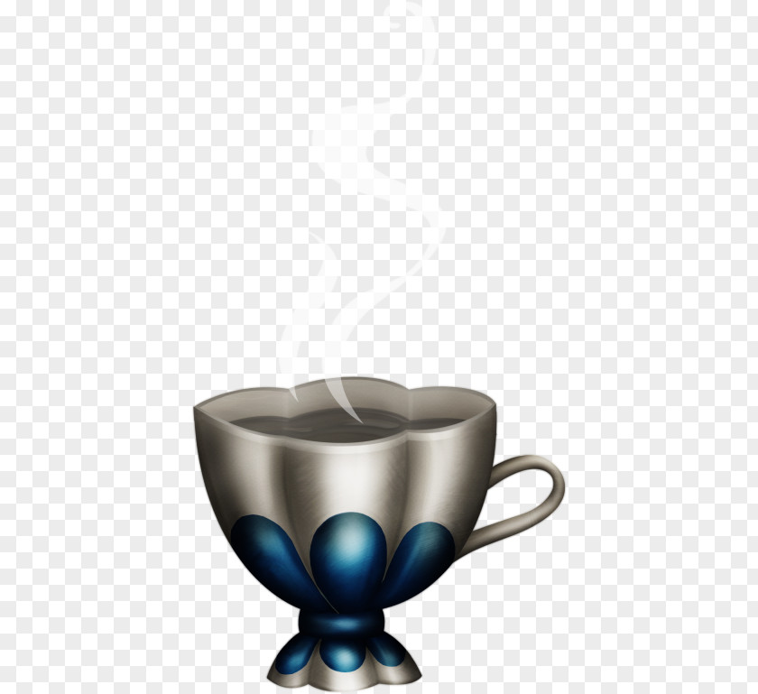 European Blue Vintage Teacup Coffee Cup PNG