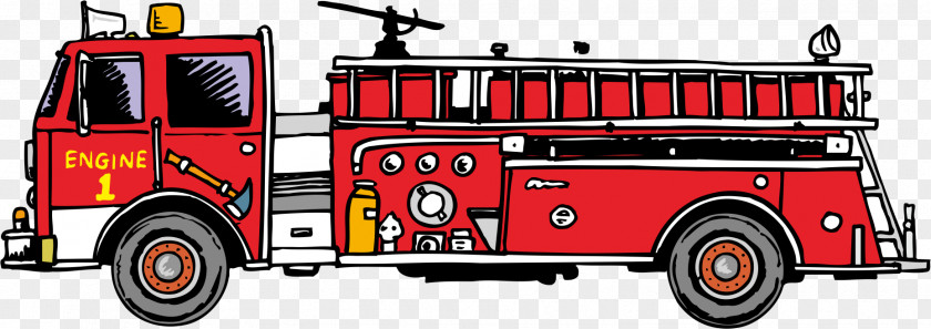 Fire Truck Vector Element Safety Firefighter Clip Art PNG