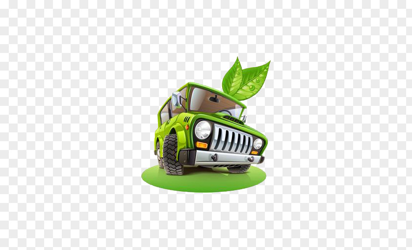 Green Jeep Panama City Beach Illustration PNG