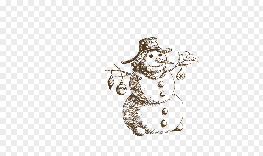 Snowman Christmas Drawing PNG