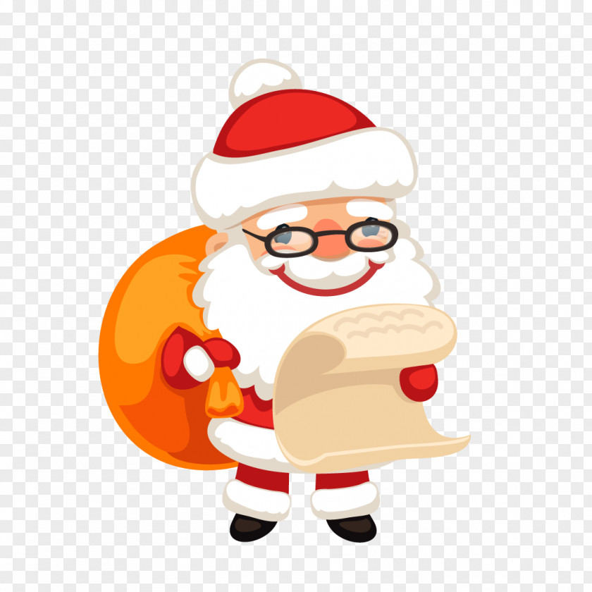 Vector Santa Claus With A Gift Bag Christmas Ornament PNG