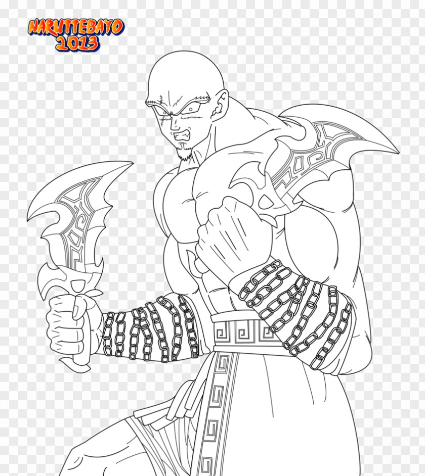 God Of WarKratos Line Art Cartoon Inker Sketch PNG