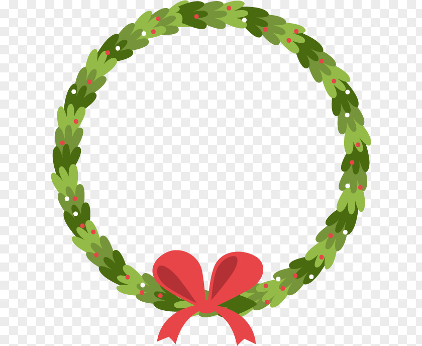 Vector Bow Ring Wreath Christmas Clip Art PNG