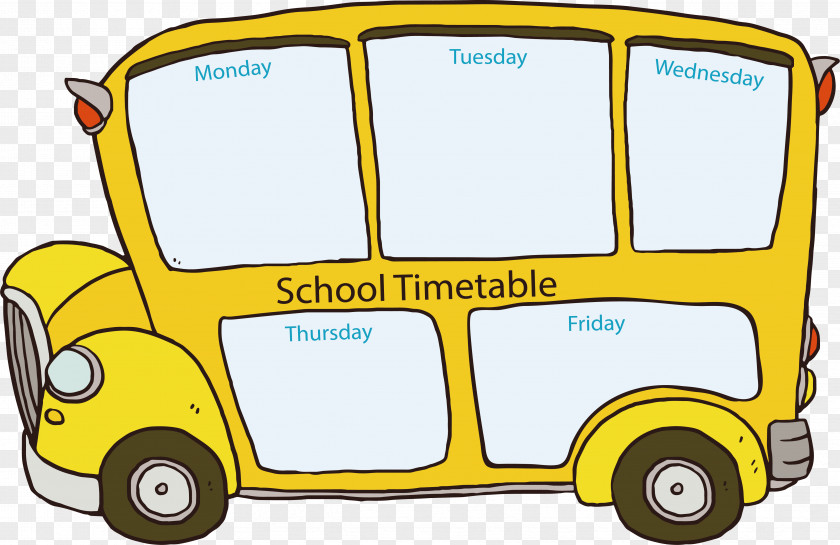 Hand Drawn Bus School Schedule PNG
