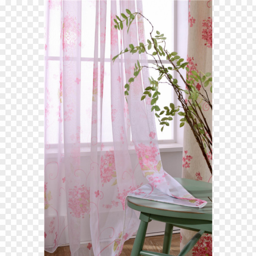 Pink Curtain Window Treatment Textile Interior Design Services PNG