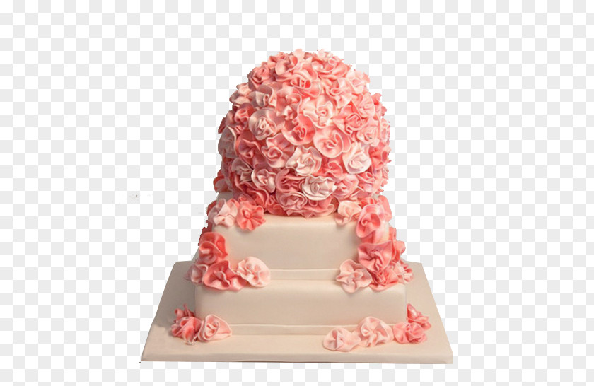 Beautiful Wedding Cake Cupcake Icing Rosette PNG