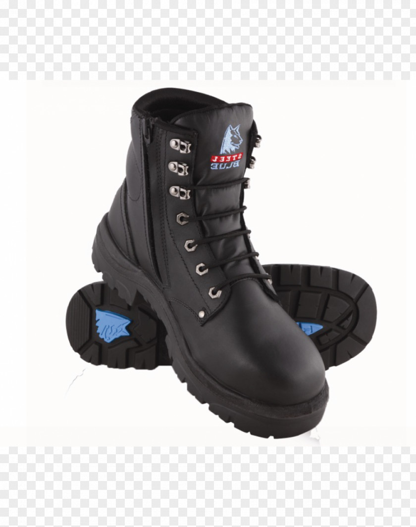 Safety Shoe Steel-toe Boot Zipper Steel Blue PNG