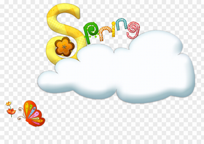 Spring Clouds Cartoon Illustration PNG