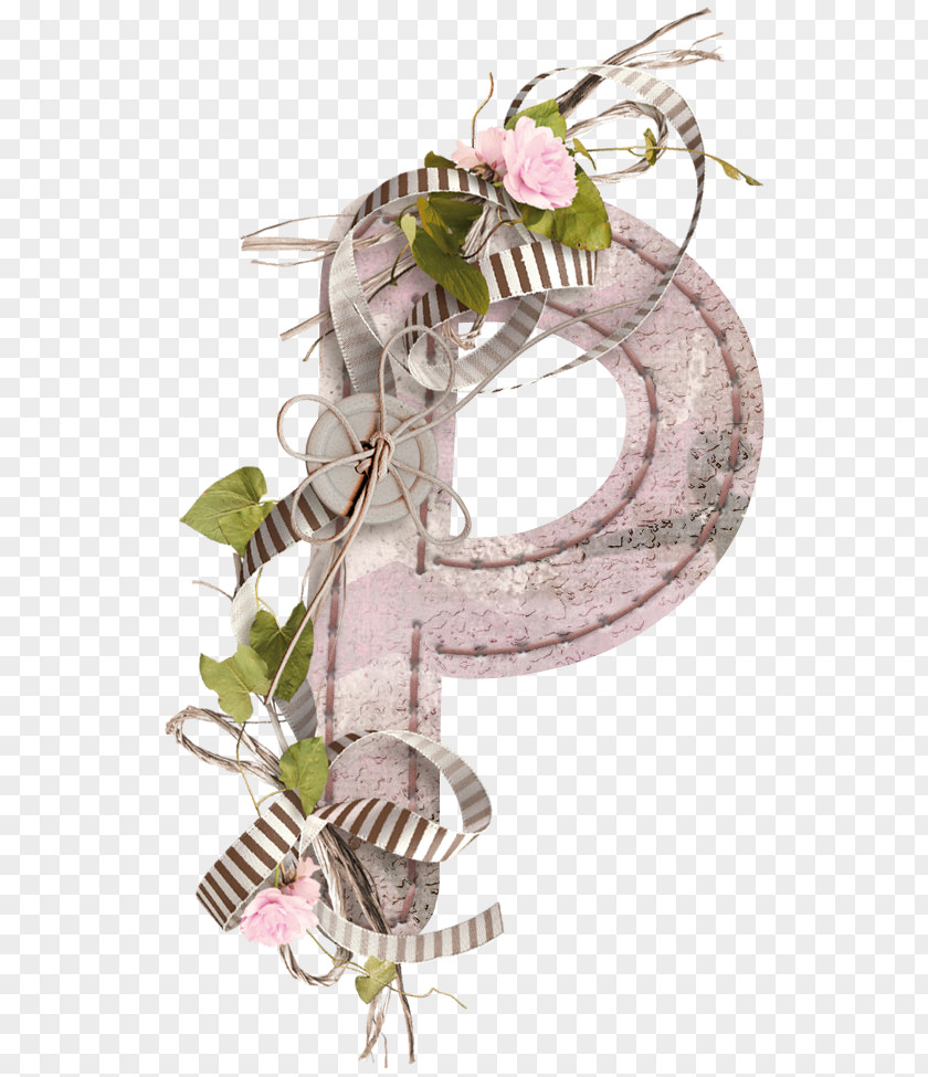 Floral Decoration Letter P Alphabet Design PNG