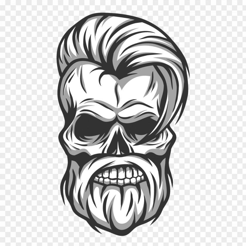 Vector Hair Handsome Skull Hipster Stock Photography Illustration PNG