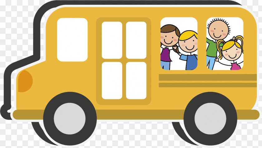 Vector School Bus Animation PNG