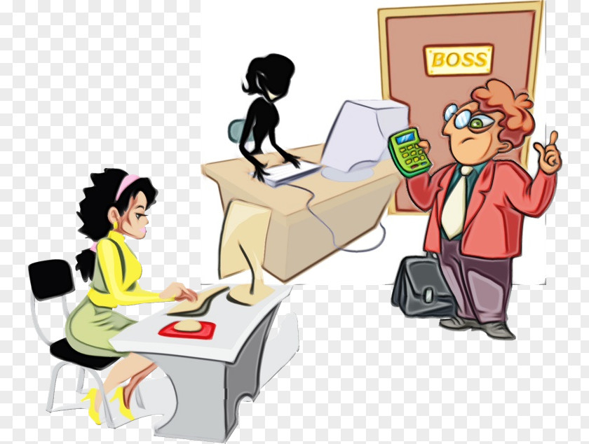 Sharing Desk Cartoon Clip Art Job Conversation Furniture PNG