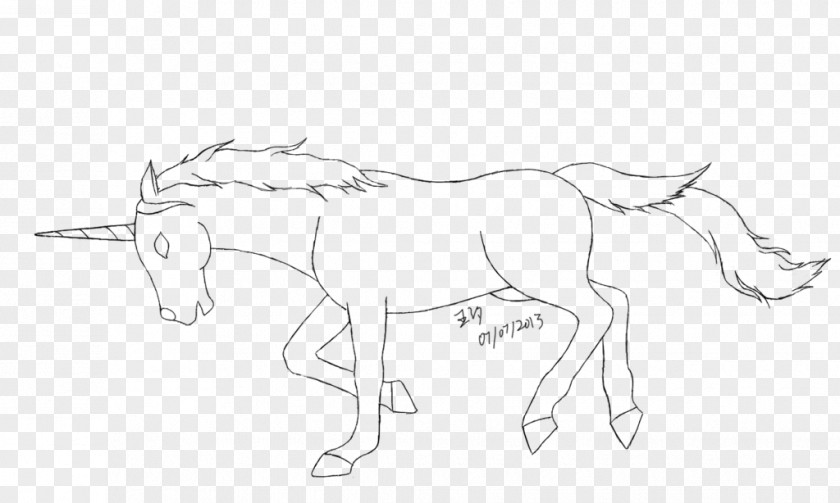 Unicorn Head Mustang Mule Pony Pack Animal Drawing PNG
