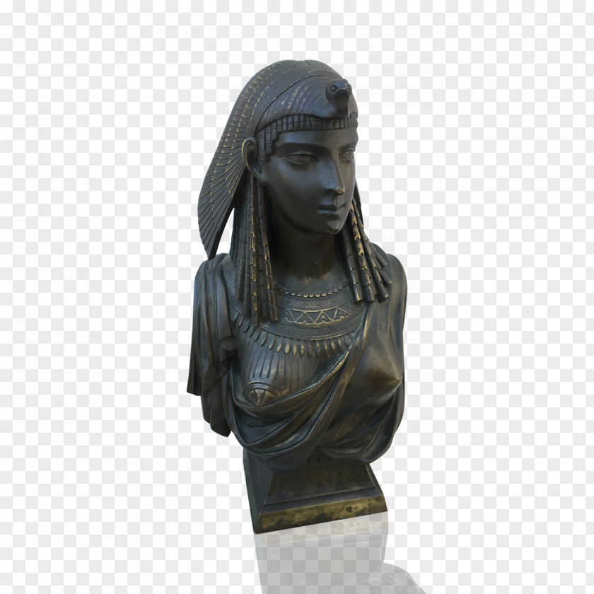 Bust Of Cleopatra Bronze Sculpture Statue PNG
