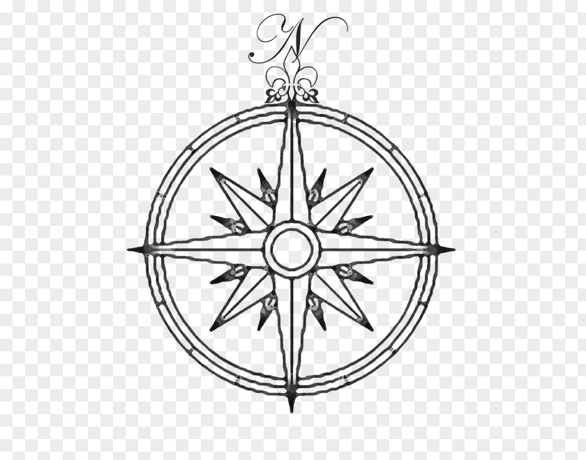 Compass Rose Wind Drawing PNG