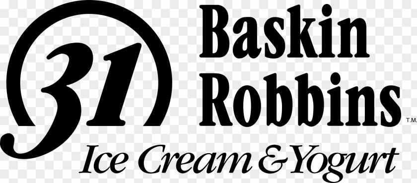 Ice Crame Logo Baskin-Robbins Brand Font Black PNG