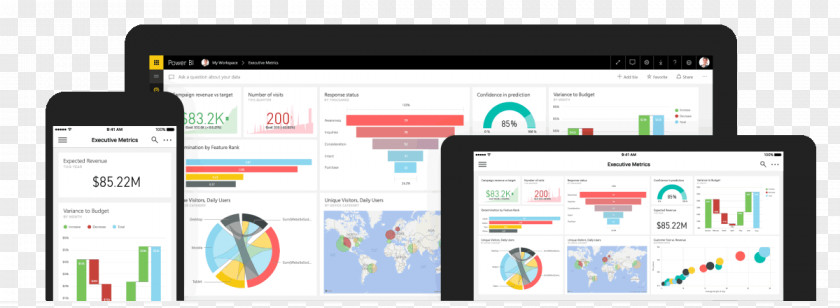 Microsoft Power BI Data Visualization Business Intelligence Analysis PNG