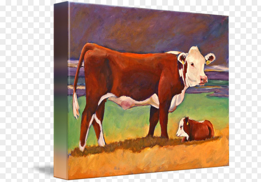 Painting Calf Dairy Cattle Hereford Ox PNG