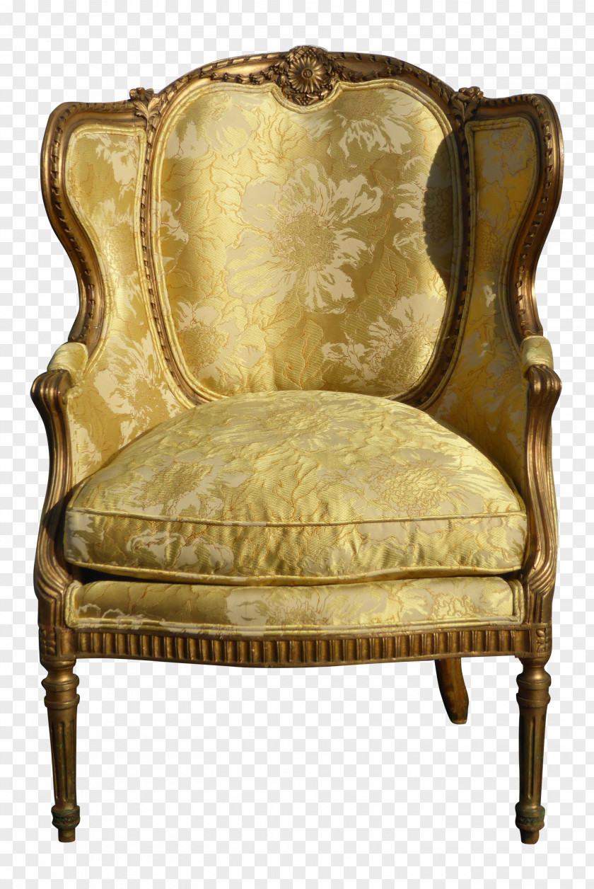 Antique Club Chair Wing Slipcover PNG